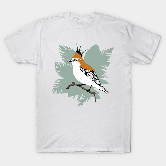 White Collared Monarch bird Design T-Shirt by PasifikTee